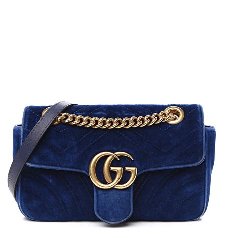 gucci blue velvet bag|gucci velvet marmont mini.